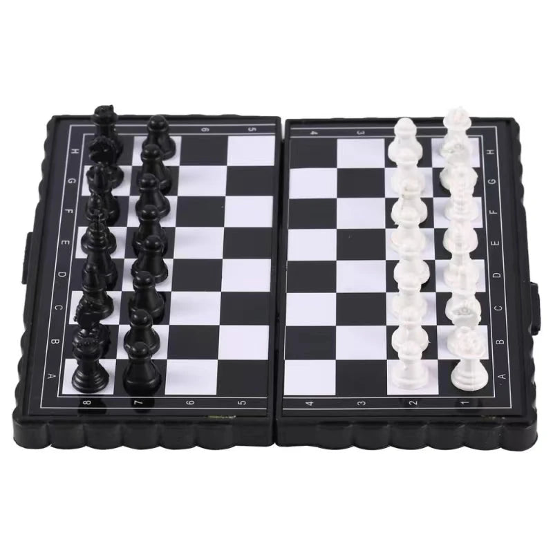 Mini Magnetic  Chess Set  Folding Magnetic Plastic Chessboard Board Game Portable Kid Toy Portable Outdoor Good Vibrations