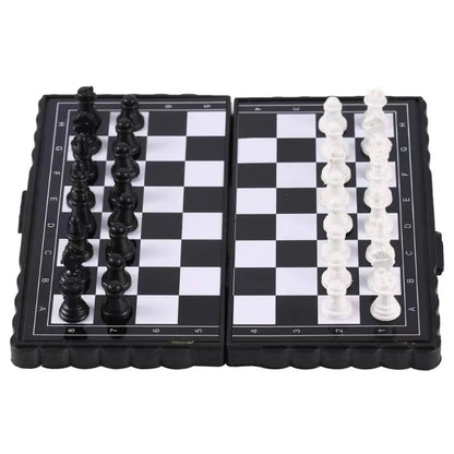 Mini Magnetic  Chess Set  Folding Magnetic Plastic Chessboard Board Game Portable Kid Toy Portable Outdoor Good Vibrations