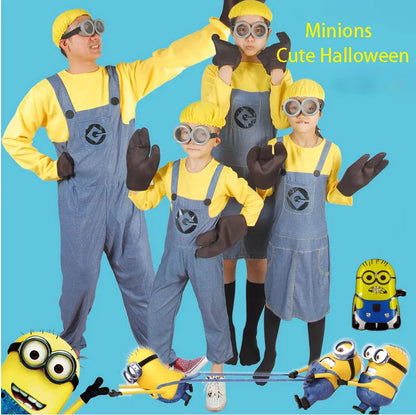 Halloween performance costumes, children's Minions cosplay costumes, anime, cartoon, thief, dad performance costumes Good Vibrations
