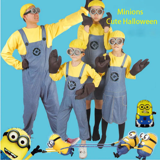 Halloween performance costumes, children's Minions cosplay costumes, anime, cartoon, thief, dad performance costumes Good Vibrations