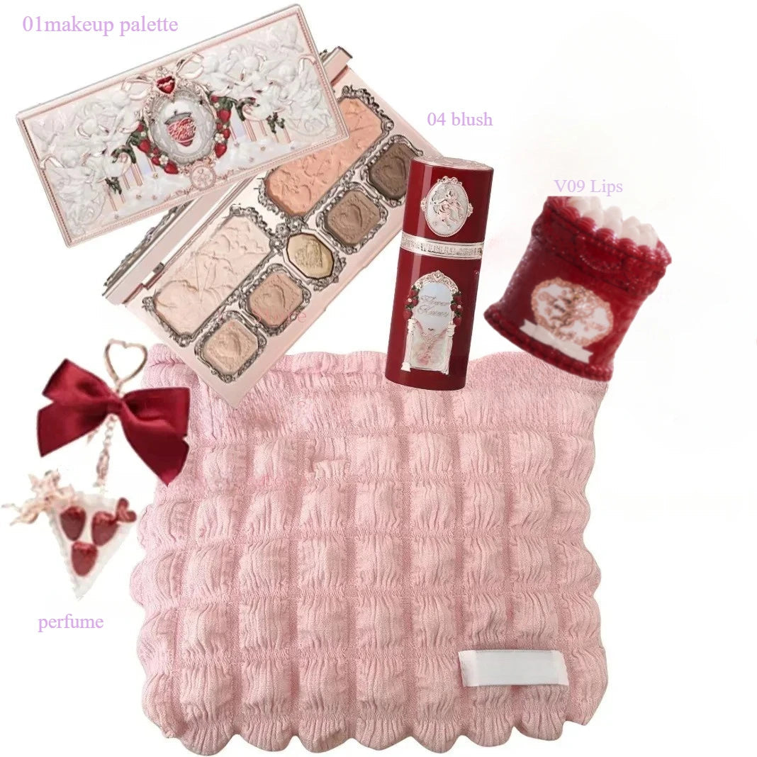 Makeup Set Flower Knows Swan Ballet Series Six Color Eyeshadow Palette Embossed Blusher Shine Lipstick Kit Maquiagem With Bag Good Vibrations