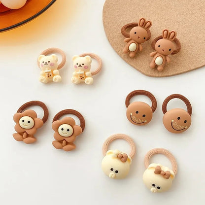 Kawaii Cartoon Baby Small Scrunchies Cute Children Girls Kids Elastic Hair Rubber Bands Accessories Tie Hair Ring Rope Headdress Good Vibrations