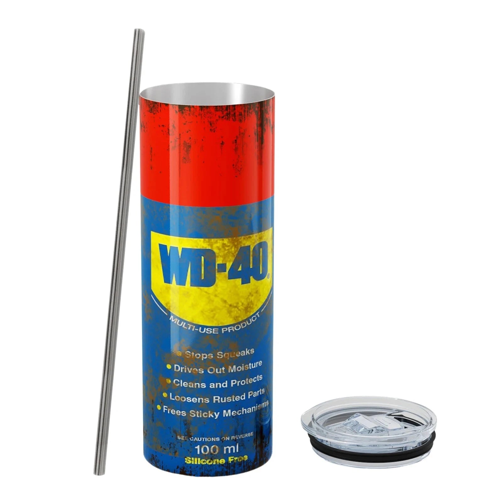 WD40-Dirty Pattern Thermos-Cup 20oz Stainless Steel Insulation Straight Water Anytime Bottle Leakproof Food Grade Travel Mug Good Vibrations Adult Super Store