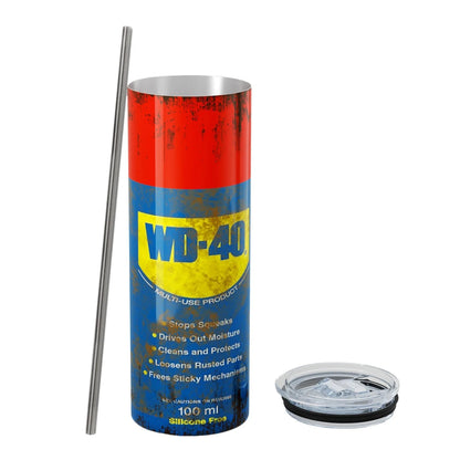 WD40-Dirty Pattern Thermos-Cup 20oz Stainless Steel Insulation Straight Water Anytime Bottle Leakproof Food Grade Travel Mug Good Vibrations Adult Super Store