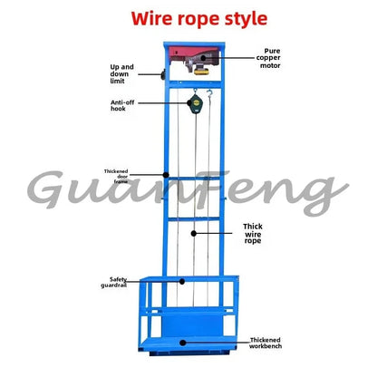 Hydraulic Lift Freight Elevator Small Lift Household Electric Platform Lift Customized Double Track Workshop Lifting Platform Good Vibrations