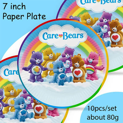 rainbow bears birthday decoration angle disposable tableware cup plate tablecloth baby shower kids girls boy party supplies Good Vibrations
