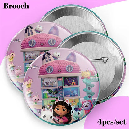 Cartoon Gabby Dollhouse Party Supplies Birthday Party Disposable Tableware Set Paper Plate Cup Napkins Baby Shower Decorations Good Vibrations