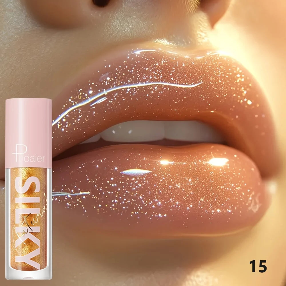 Silky Lip Gloss-Waterproof, Long-Lasting Moisturizing Liquid Lipstick with Mirror Finish, Non-Sticky, Full Shine, Fade-Resistant Good Vibrations