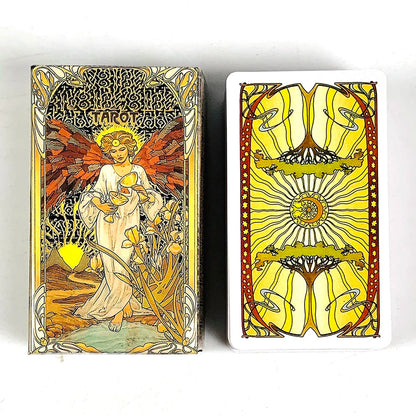 Tarot Card A 78 Cards Deck Classic Occult Divination Cards Game For Beginners,Ideal for Divination, Meditation & Gift Good Vibrations