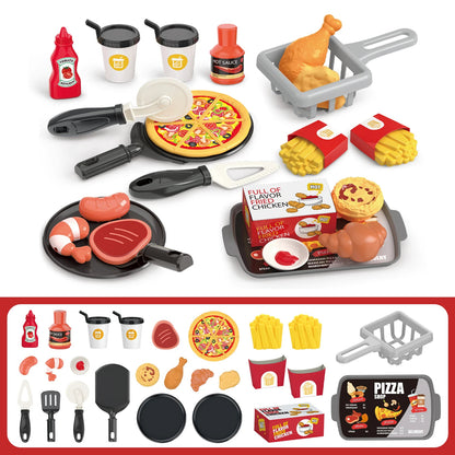 Children's toys: Pretend play, barbecue, fast food, pizza, sushi, afternoon tea, desserts, kitchen food, toy sets Good Vibrations