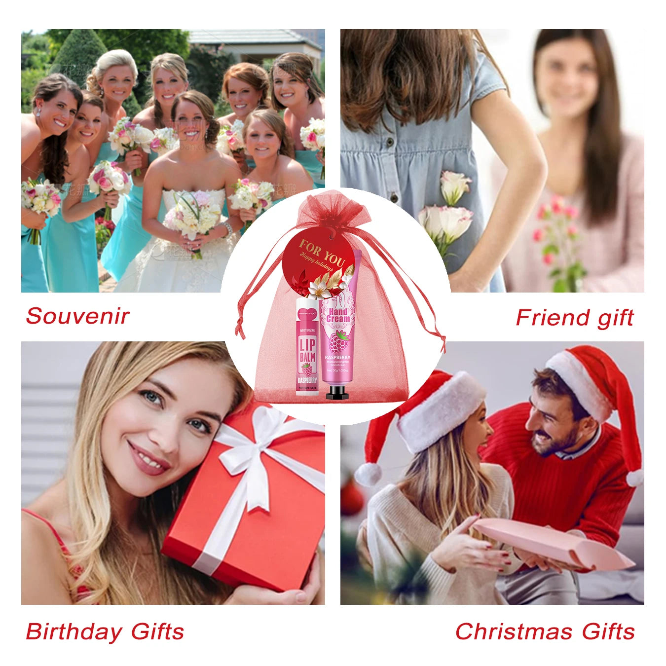 96pcs gift set hand cream and lip balm, with thank you card and organza bag, suitable for wedding, ladies party Good Vibrations