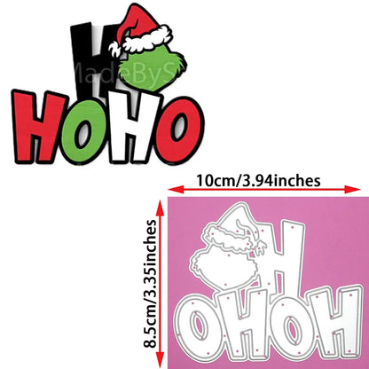 7 HoHoHo Christmas Tree Cutting Dies Happy New Year Metal Embossing Stencil DIY Scrapbook Cards Craft Decor Good Vibrations