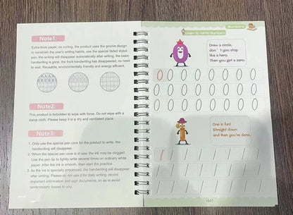 4 Books Montessori SANK English Magic Copybook Reusable Writing Practice 3D Calligraphy Book Wipe-free Education Books Good Vibrations