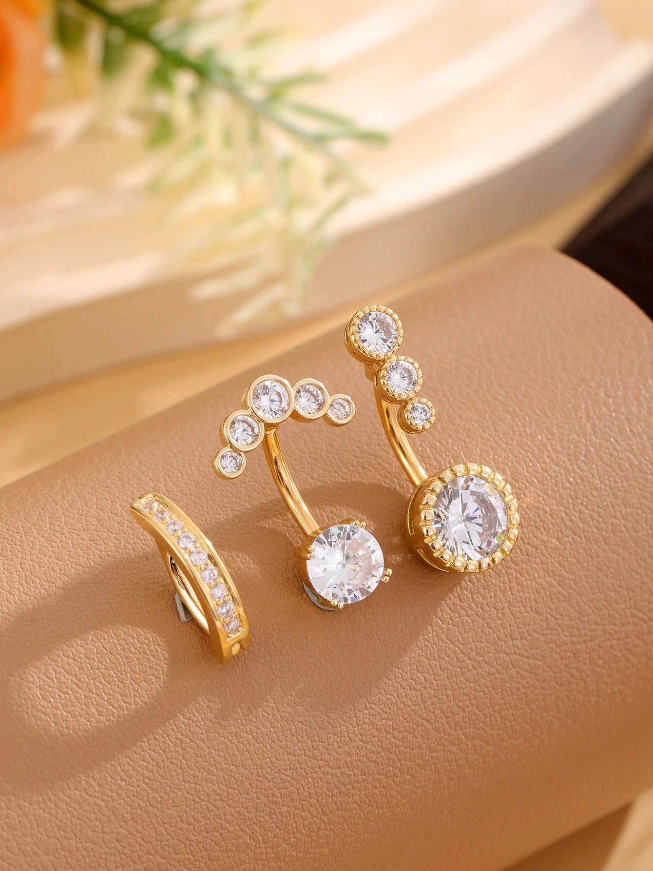 3pcs Gold Color Heart Butterfly Dangled Belly Piercing Sets 14G Stainlees Steel Navel Jewelry for Women Girls Body Belly Rings Good Vibrations Adult Super Store