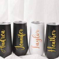 Personalized Bridesmaid Champagne Tumbler Good Vibrations