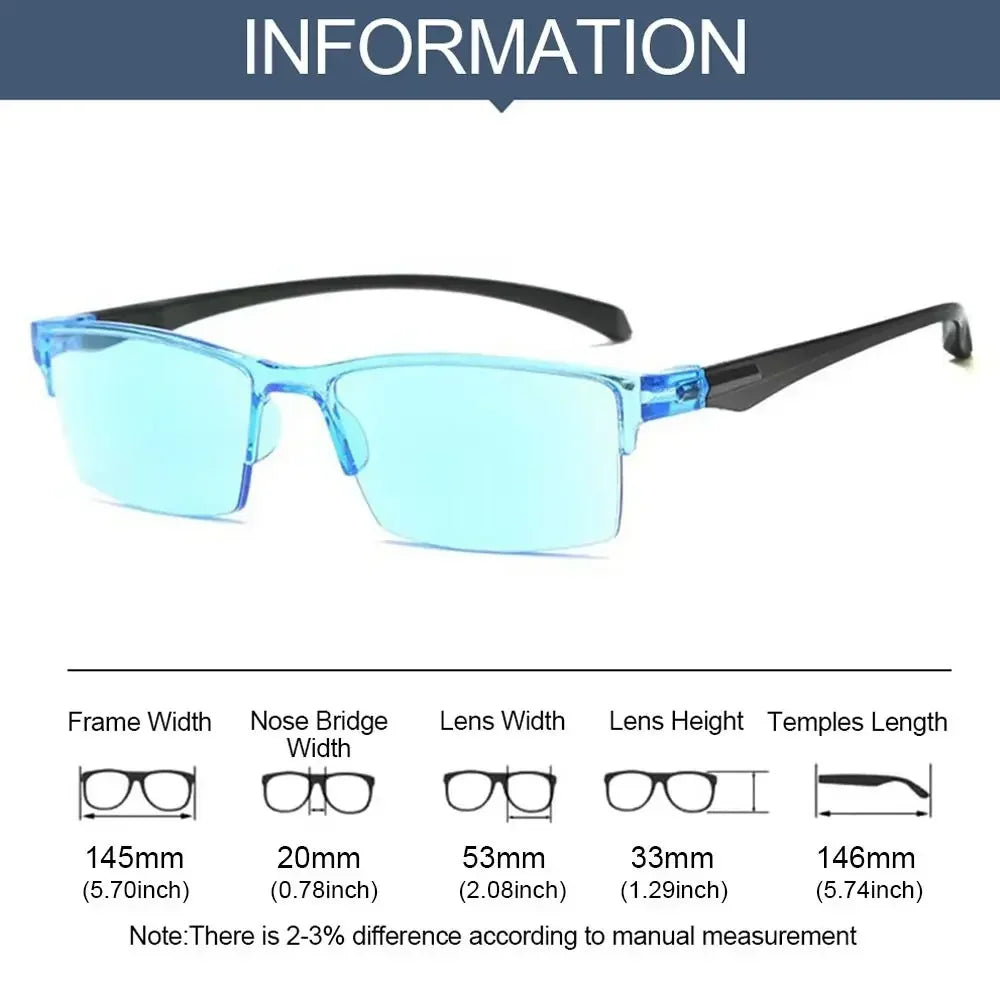 Smart Automatic Zoom Reading Glasses Anti Blue Ray Eyeglasses Autofocus Power Half-Rim Near Far Computer Glasses Good Vibrations