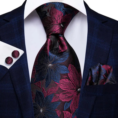 Jacquard Peacock Blue Novelty Design Wedding Tie For Men Hanky Cufflinks Gift Mens Necktie Set Business Party Dropshipping Good Vibrations