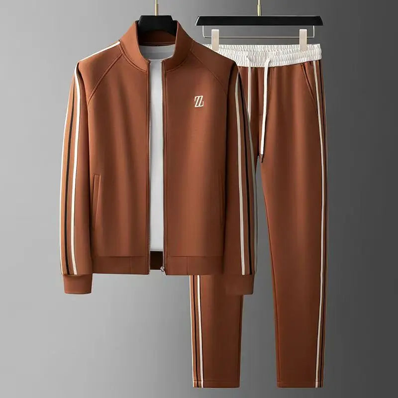 Spring Autumn Fashion Embroidered LOGO Men's Sports and Leisure  Jacket Pants 2-pc Set Youth Street Party Brand Men Sets Good Vibrations