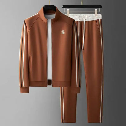 Spring Autumn Fashion Embroidered LOGO Men's Sports and Leisure  Jacket Pants 2-pc Set Youth Street Party Brand Men Sets Good Vibrations