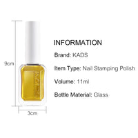 KADS 24 Colors Stamping Nail Polish Black White Gold Silver Nail Art Printing Varnish for Stamp Plate Nail Polish Lacquers Good Vibrations