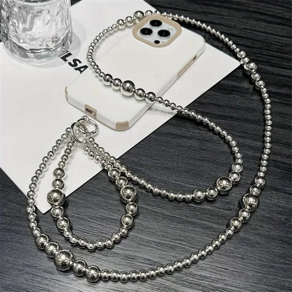 Holiday party gifts for friends and family, long silver bead hanging rope, phone case, bag, pendant Good Vibrations