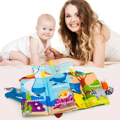 Baby Books Toys, Baby Books 0-6 Months, 3PCS Touch and Feel Cloth Crinkle Soft Books, Toys for 0-3-6-12-18 Months Infant Newborn Good Vibrations