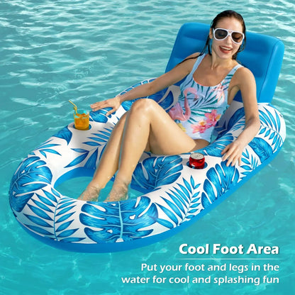 Inflatable Pool Float Adult - Pool Floaties Lounger Floats Raft Floating Chair Water Floaties for Swimming Pool Lake Lounge Floa Good Vibrations