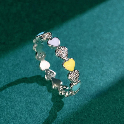 2026 Aesthetic Enamel Flower Finger Ring for Women Wedding Party New 2026  Silver Color Luxury Cubic Zirconia Jewelry Gift Good Vibrations