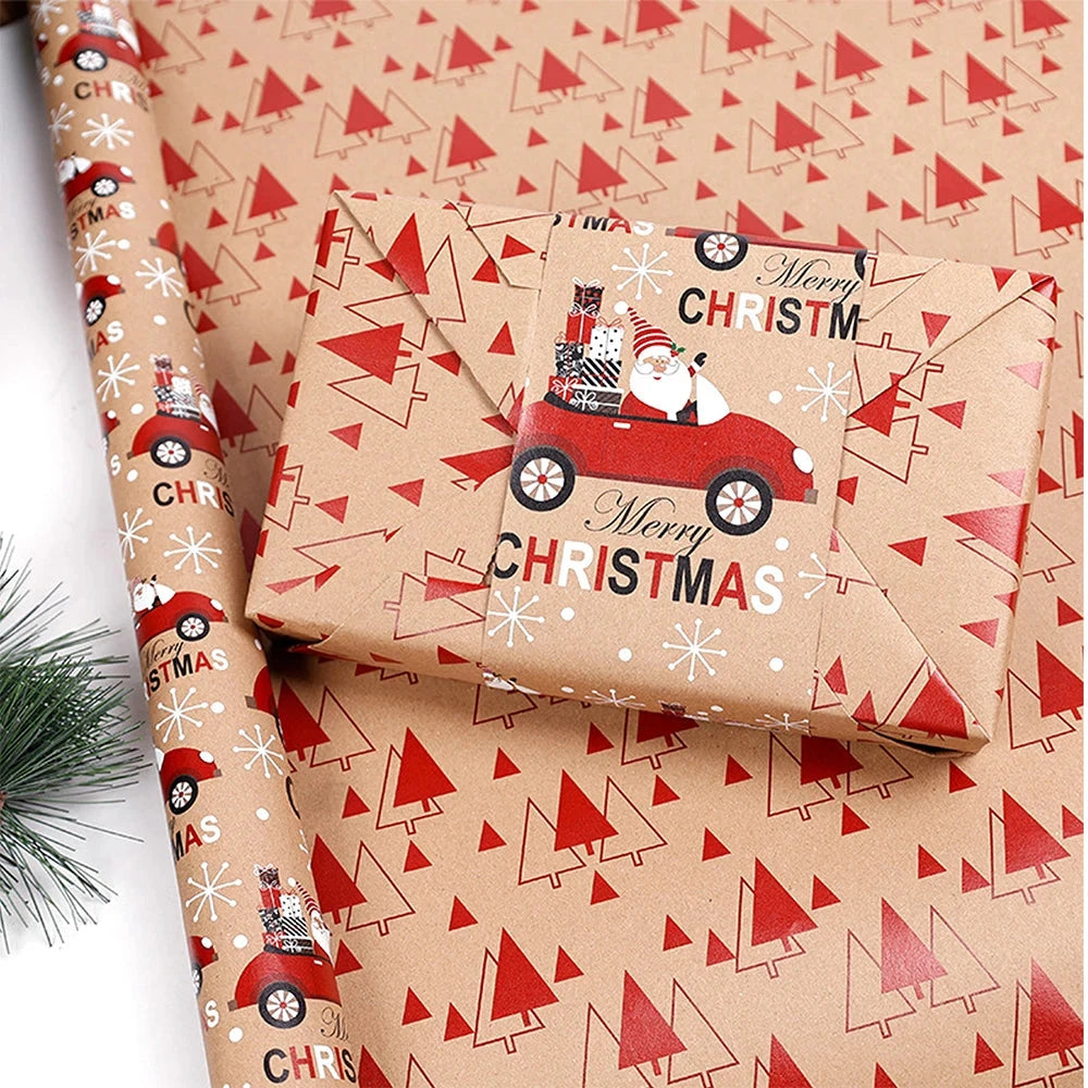 Christmas Gift Wrapping Paper Gift Wrapping Paper Christmas Trees Packaging Gift Paper Suitable for Birthdays and Festivals Good Vibrations