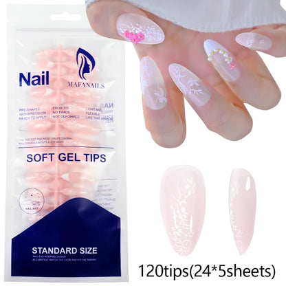 120pcs Pink French Tip Press-On Nails Medium Length Square Shape With Glossy Finish False Nails Full Cover Pre-Shaped Fake Nails Good Vibrations