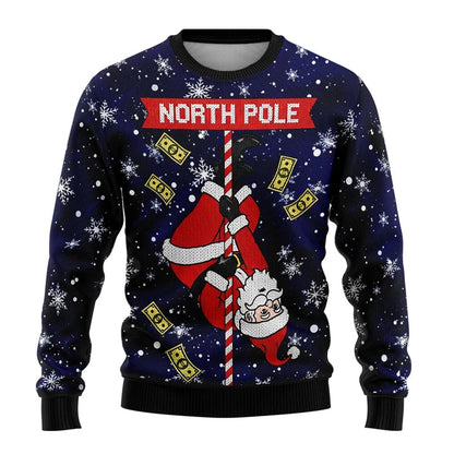 Funny Santa Claus Graphic Ugly Christmas Sweater Fashion Autumn Streetwear 3D Printed Sweatshirts Loose Breathable Pullovers Good Vibrations