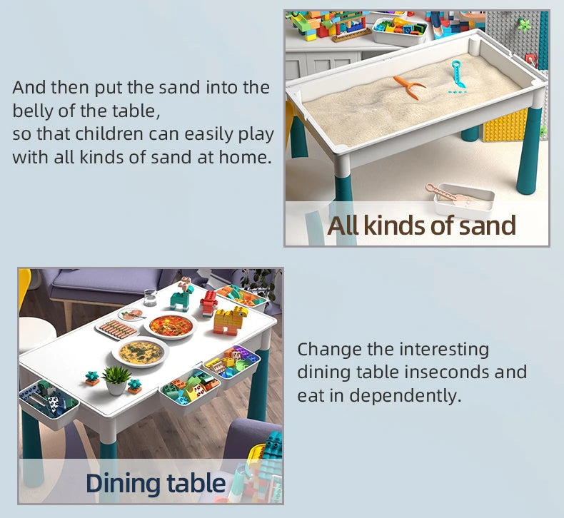 Large Size Blocks Compatible with Large Classic Blocks, Water Table,Sand Table and Blocks Table for Kids Activity Good Vibrations