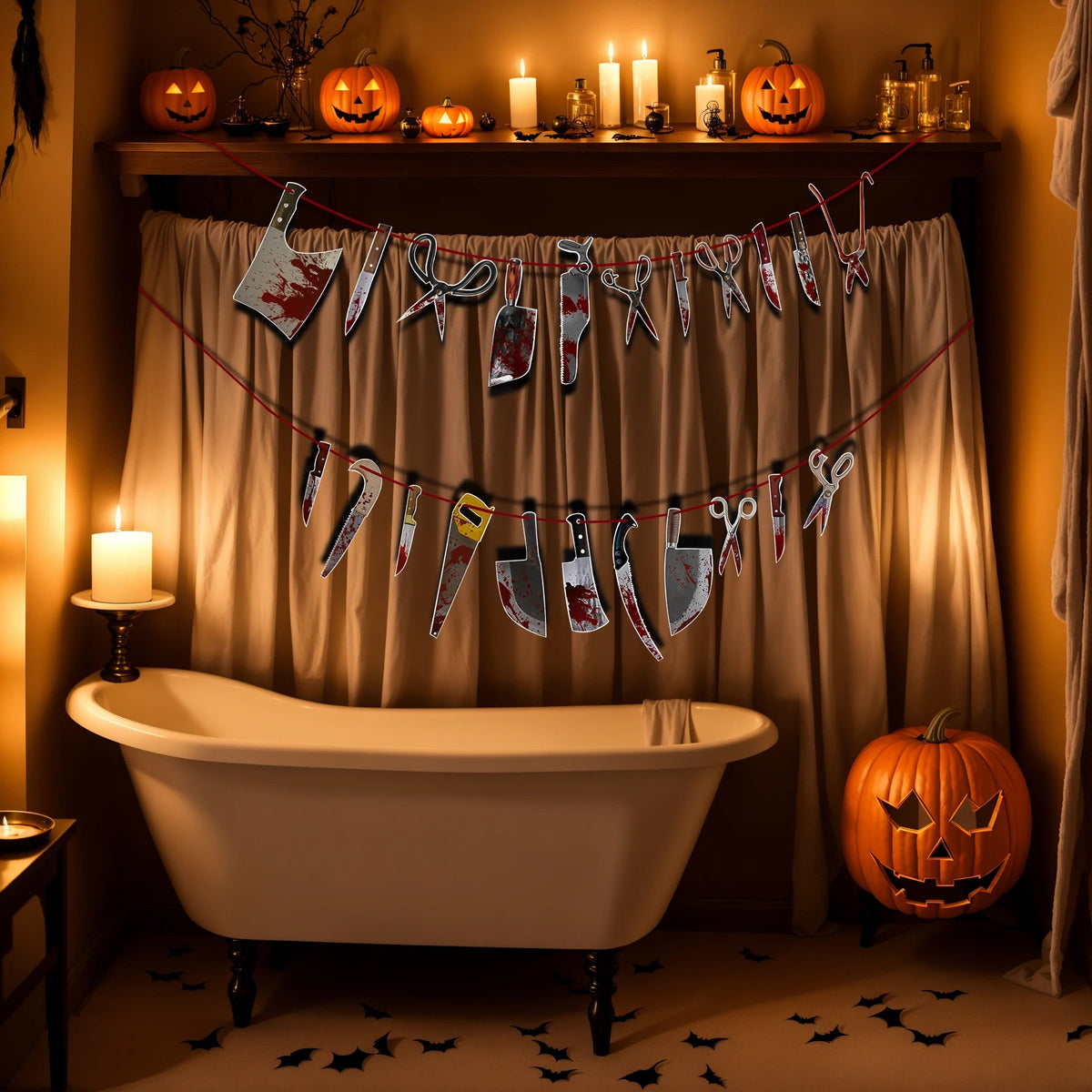 Halloween Decorations, Friday the 13th party, Insane asylum Halloween decorations, Spooky party decor, Good Vibrations