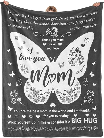 Gifts from Daughter Son for Mother's Day Birthday Mom Gifts Anniversary Unique Gifts for Mom Super Soft Flannel Throw Blankets Good Vibrations