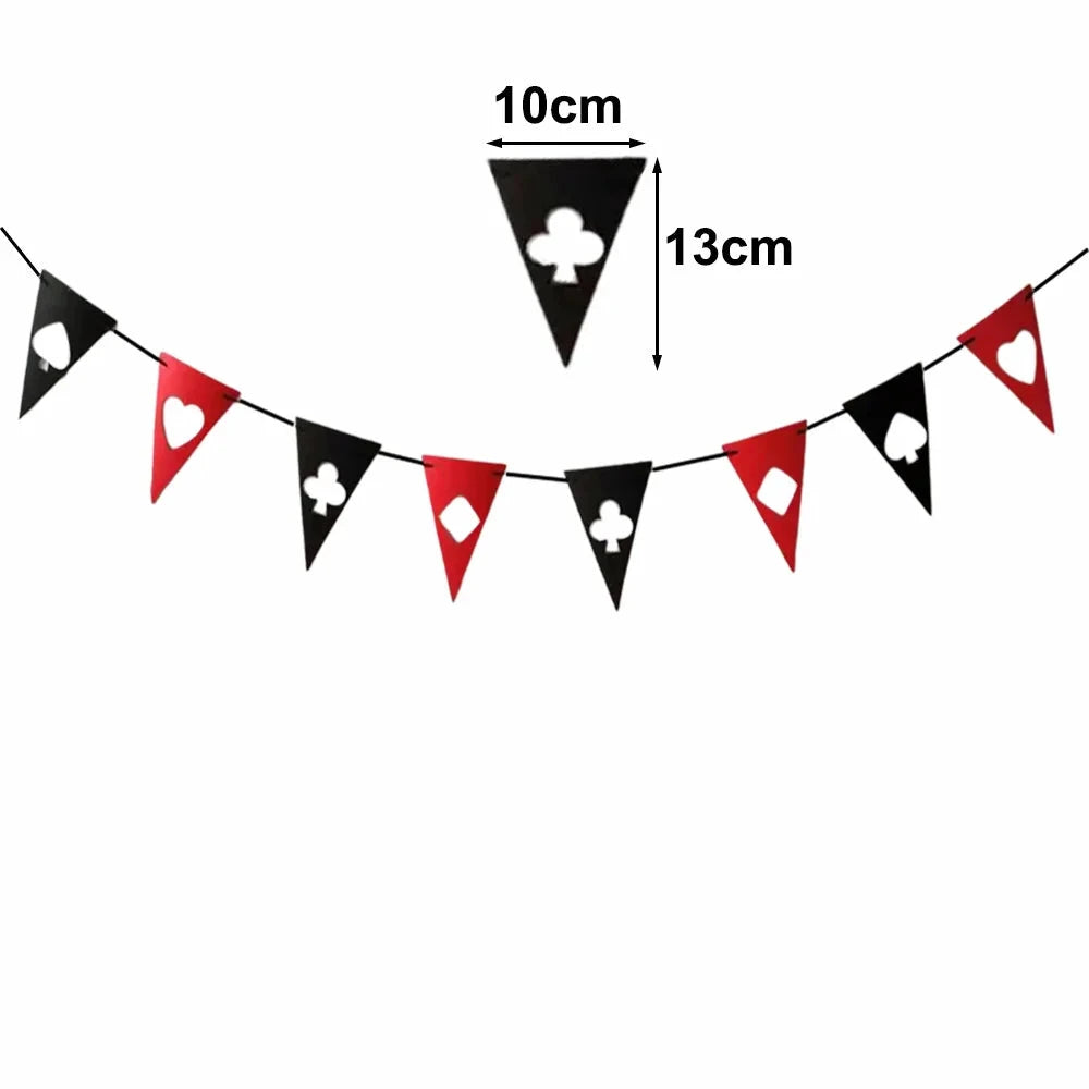 Casino Poker Birthday Theme Party Decorations Casino Happy Birthday Banner Poker Garland for Casino Night Poker Events Supplies Good Vibrations