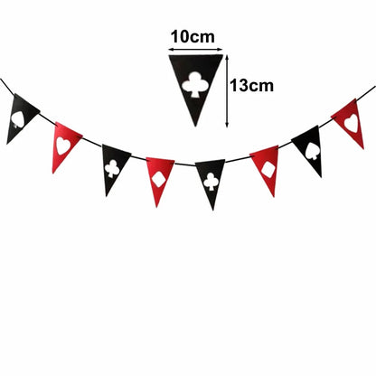 Casino Poker Birthday Theme Party Decorations Casino Happy Birthday Banner Poker Garland for Casino Night Poker Events Supplies Good Vibrations