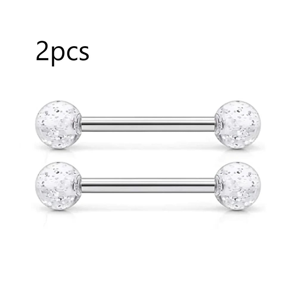14G Tongue Rings Nipple Rings Surgical Steel Barbell Nipplering Body Piercing Jewelry for Women Men 12MM 14MM 16MM 18MM Bar Leng Good Vibrations