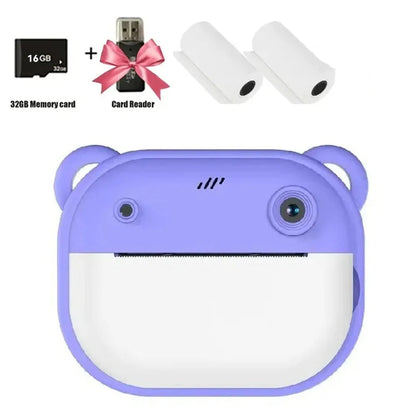 Children Digital Camera Instant Print for Kids Thermal Print Camera Instant Photo Printing Camera Video Toys+32G Memory Card Good Vibrations