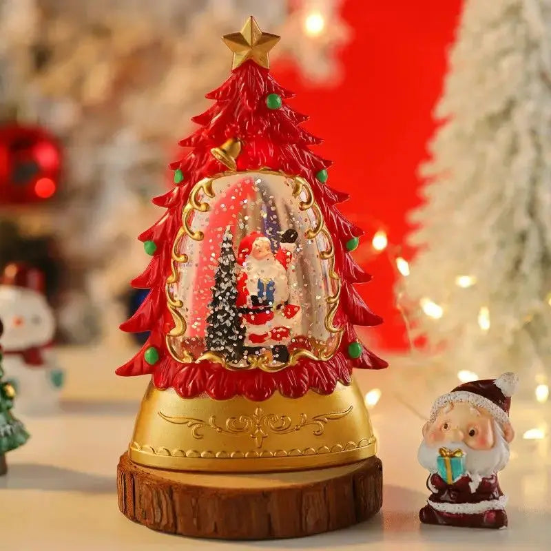 Christmas Illuminated Night Lights Decorate The Desktop with Snowflake and Christmas Wind Lanterns Creating A Festive Atmosphere Good Vibrations