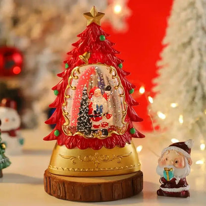 Christmas Illuminated Night Lights Decorate The Desktop with Snowflake and Christmas Wind Lanterns Creating A Festive Atmosphere Good Vibrations