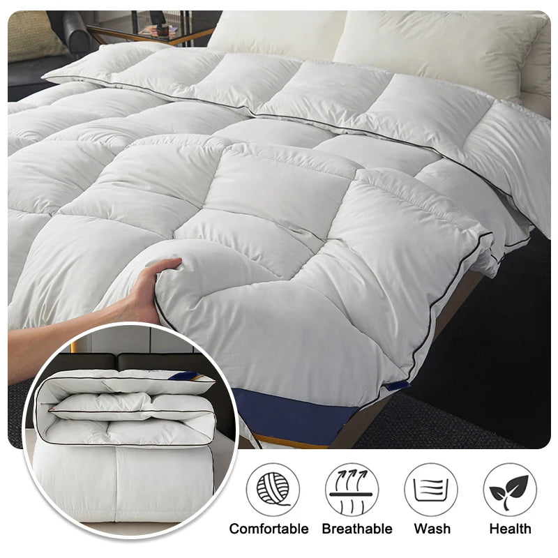 Winter Warm Thicken Duvet 100% Cotton Face Filling Fiber Down Quilts 150x200cm Home Sleeping White Duvet 1pc Good Vibrations