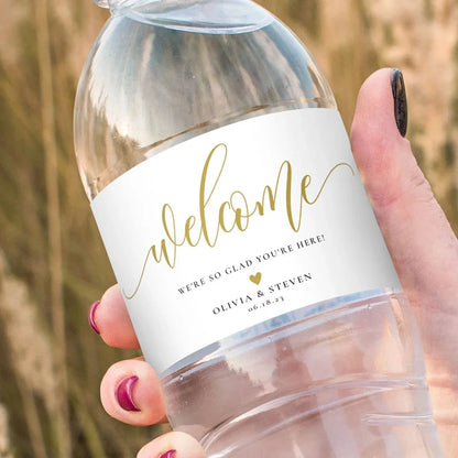 Personalized Wedding Water Bottle Label Birthday Party Thank You Water Bottle Sticker Bridal Shower Welcome Gift Wedding Decor Good Vibrations