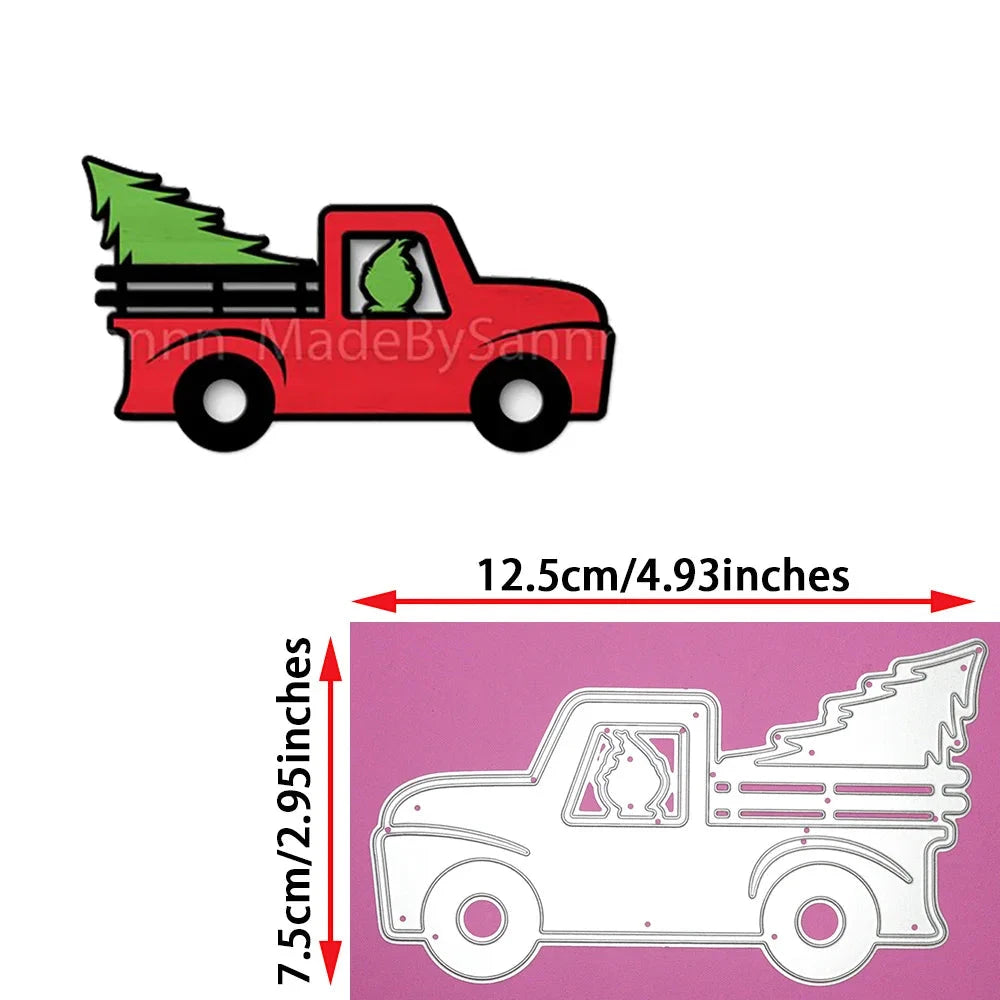 7 HoHoHo Christmas Tree Cutting Dies Happy New Year Metal Embossing Stencil DIY Scrapbook Cards Craft Decor Good Vibrations