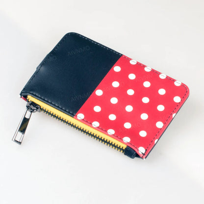 Cute Bow Dot High-Quality Zipper Wallet, Fashionable Personalized Card Holder, Stylish Coin Purse, Trendy Accessory for Daily Good Vibrations