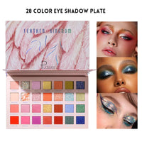 28 Colors Eyeshadow Palette High Gloss Cement Grey Rose Brown Color Tone Matte Glitter Daily Makeup Dry Rose Eyeshadow For Music Good Vibrations