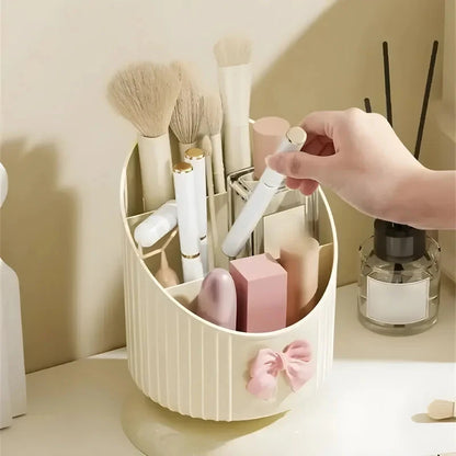 Makeup Brush Organizer with 3 Slots Cosmetic Storage Bucket with Cute Accessory Makeup Organizer Countertop for Vanity Good Vibrations