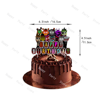 Incredibox Sprunki Birthday Party Decoration Sprunki Balloon Backdrop Cake Topper Split Sales Sprunki Birthday Party Supplies Good Vibrations