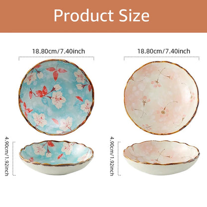 Ceramic Plates, Japanese Ddishes, Home Tableware, Creative Round Dishes, Dinner Plates, High-quality Deep Plates Good Vibrations