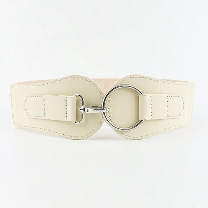 Luxury ladies wide belt elastic vintage buckle leather wide fashion wild pin buckle women's belt waist seal belt Good Vibrations