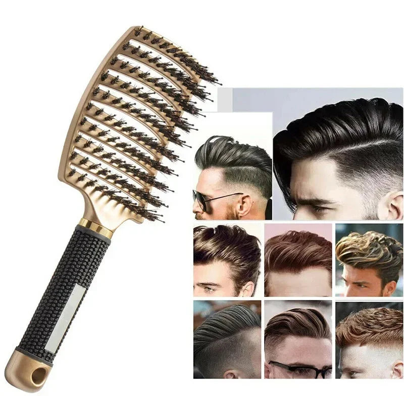 Hair Brush Scalp Massage Comb Hairbrush Boar Bristle Nylon Women Wet Curly Detangle Hair Brush Salon Hairdressing Styling Tool Good Vibrations